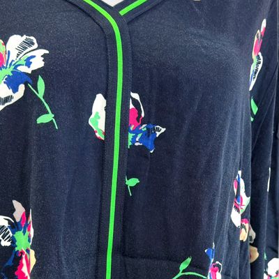 **HOY** Blusa de manga larga estampado flores CECIL color Azul marino y varios Talla XXL (grande)