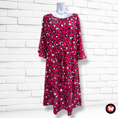 **HOY** Vestido animal print ROCK YOUR CURVES by Angelina Kirsch  color Rojo, azul marino y blanco Talla 48/50