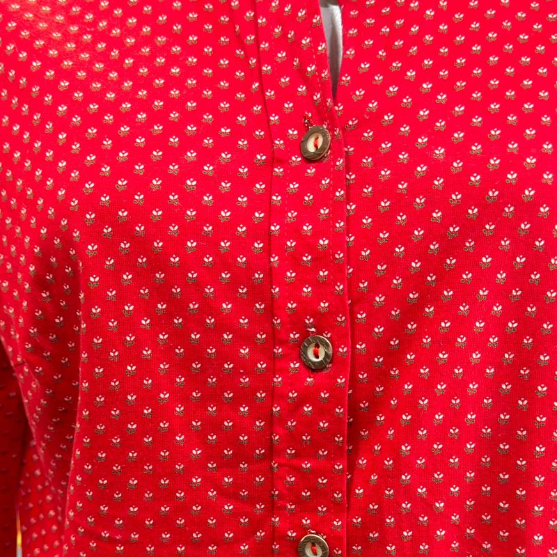 Camisa de manga larga estampada  color Rojo Talla S/M