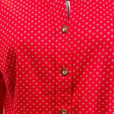 Camisa de manga larga estampada  color Rojo Talla S/M