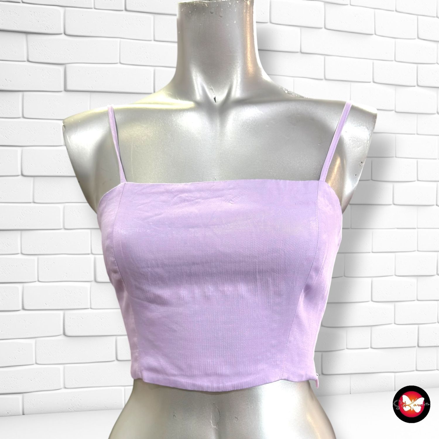 Crop top ZARA color Lila Talla XS
