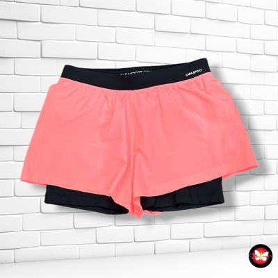 Short deportivo con mallitas ZARA color Coral y negro Talla 11-12 años
