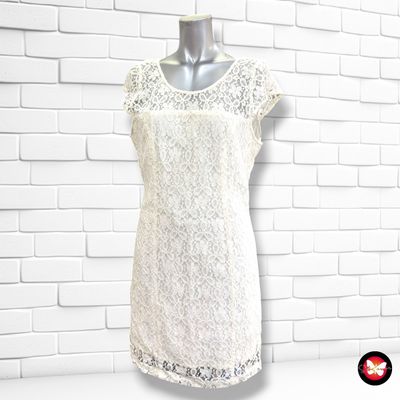 Vestido de encaje con espalda abierta HOLLISTER color Hueso Talla L