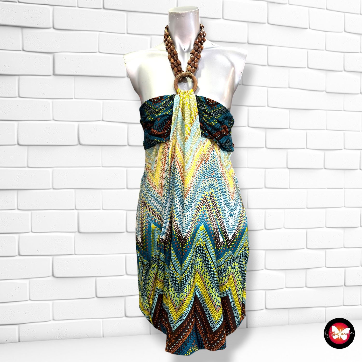 Vestido halter VENCA color Varios Talla M