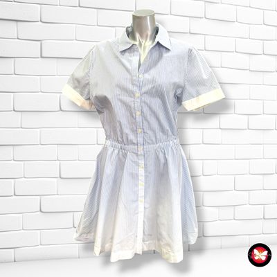 Vestido camisero TOMMY HILFIGER color Celeste y blanco Talla 42 (12USA)