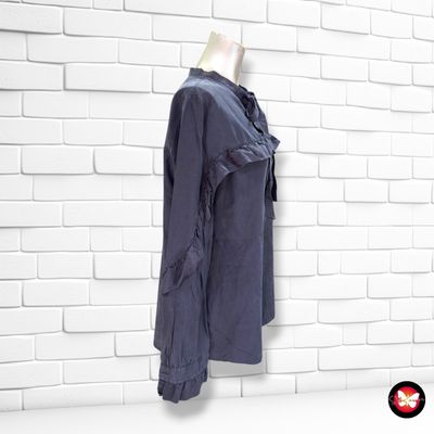 Blusa con volantes HUGO BOSS color Azul marino Talla 38/40