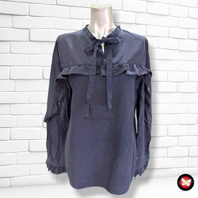 Blusa con volantes HUGO BOSS color Azul marino Talla 38/40