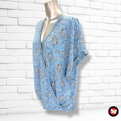 **HOY** Blusa de manga corta MAX STUDIO color Celeste Talla XL (grande)
