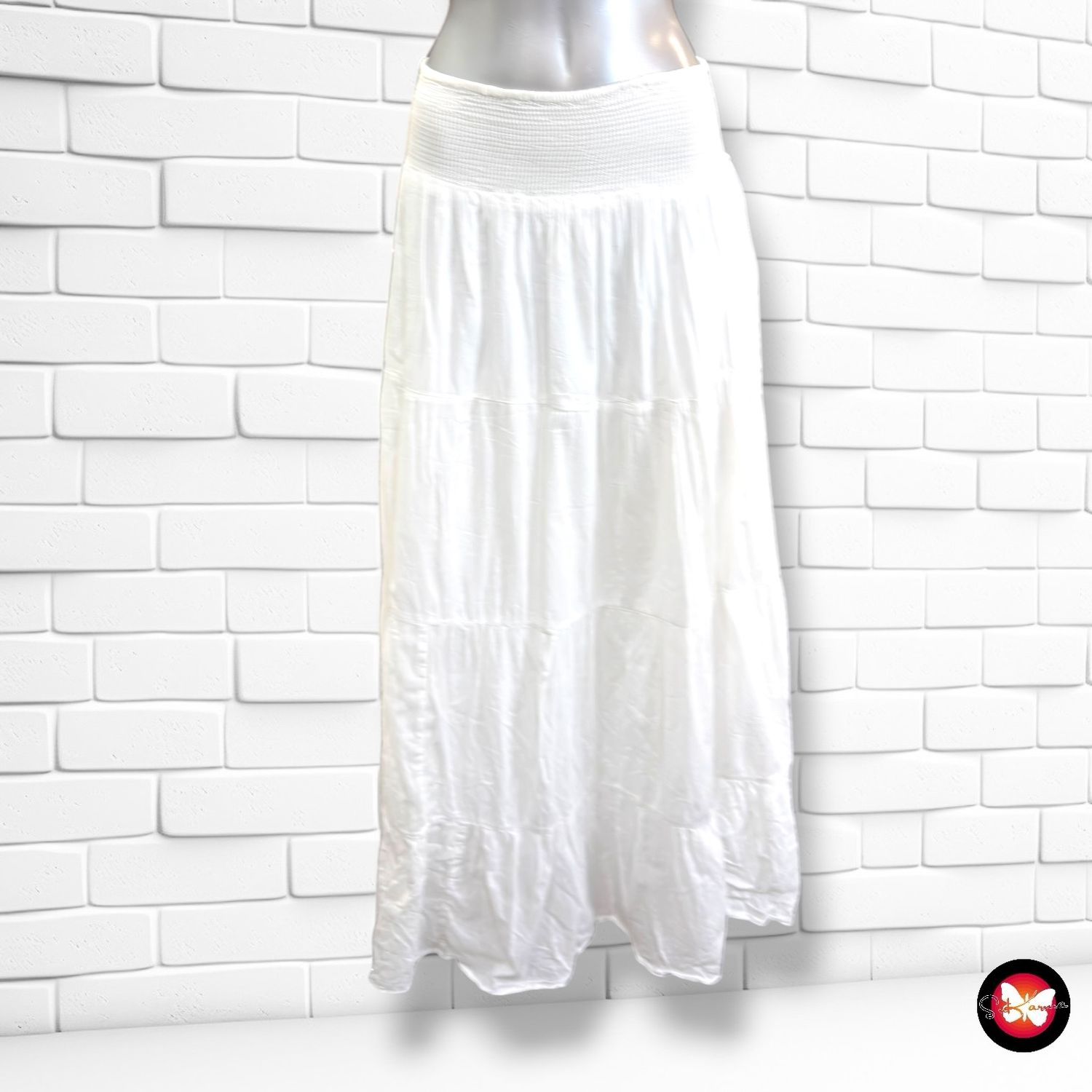 Falda larga ZARA color Blanco Talla XL (grande)