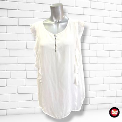 Blusa con mangas de volantes ESPRIT color Blanco Talla L