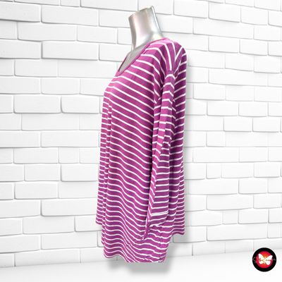Camiseta de media manga ULLA POPKEN color Morado y blanco Talla 56/58