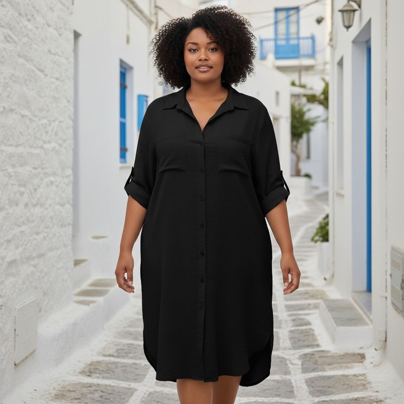**HOY** Vestido camisero  color Negro Talla 52