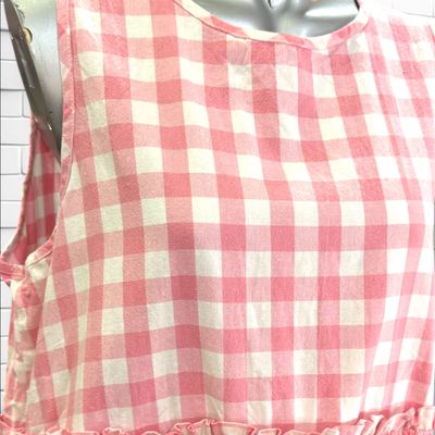 **HOY** Vestido midi de cuadritos DAZY color Rosa y blanco Talla L