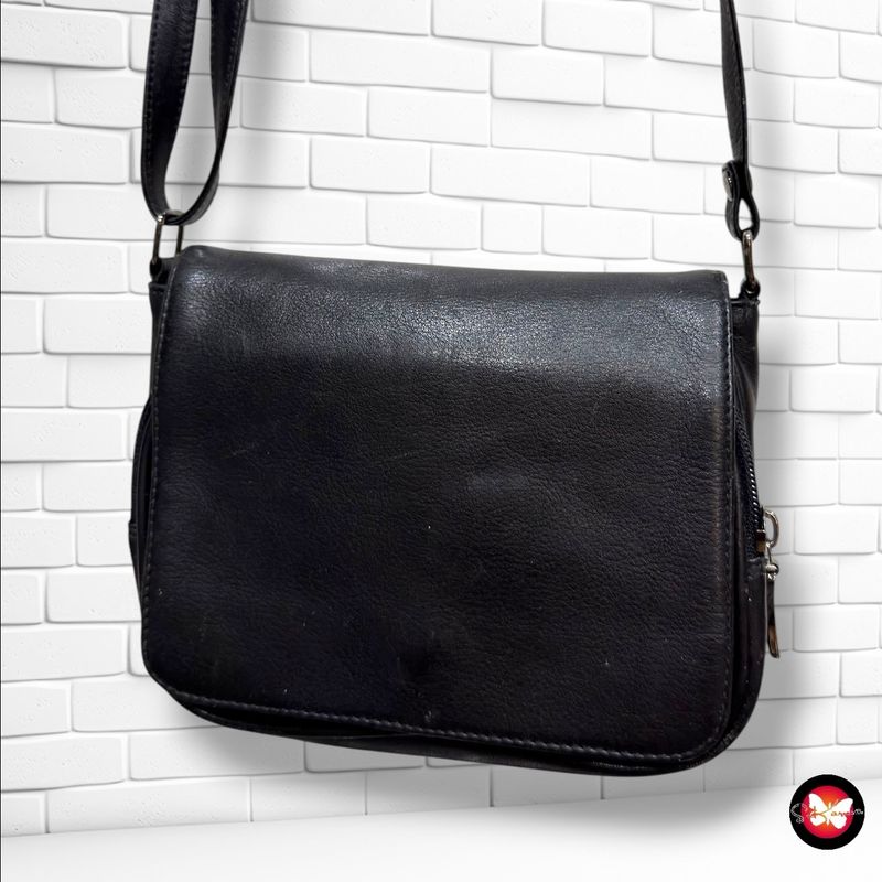 Bolso bandolera de piel color Negro Talla MINI