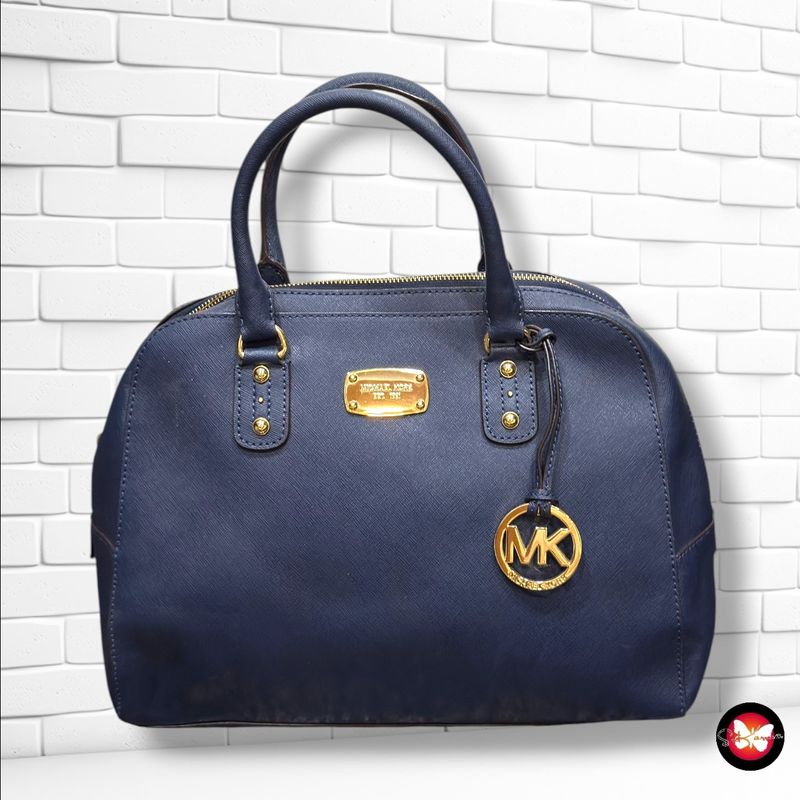 Bolso Saffiano Large Satchel (Original) Michael Kors color Azul marino Talla GRANDE