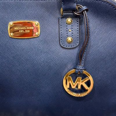 Bolso Saffiano Large Satchel (Original) Michael Kors color Azul marino Talla GRANDE