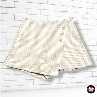 Short tipo falda tweed SHEIN color Crema Talla XS