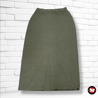 Falda larga de punto color Verde oliva Talla 40/42