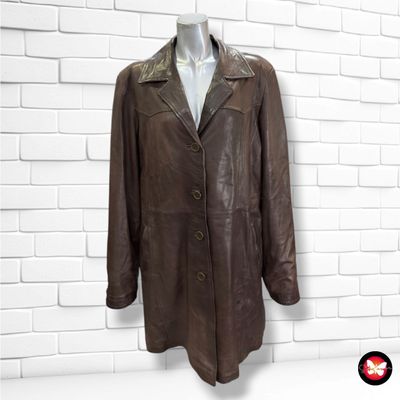 **HOY** Gabardina de piel  color Marrón Talla L/XL