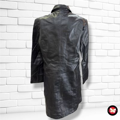 **HOY** Gabardina de piel  color Negro Talla 38