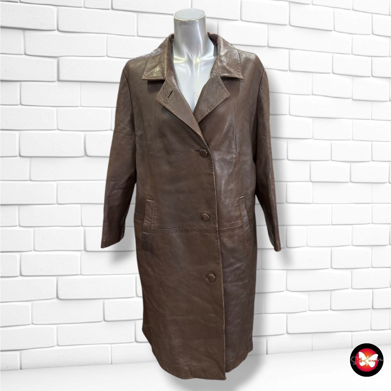 **HOY** Gabardina de piel  color Marrón Talla L