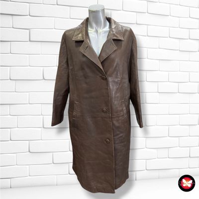 **HOY** Gabardina de piel color Marrón Talla L