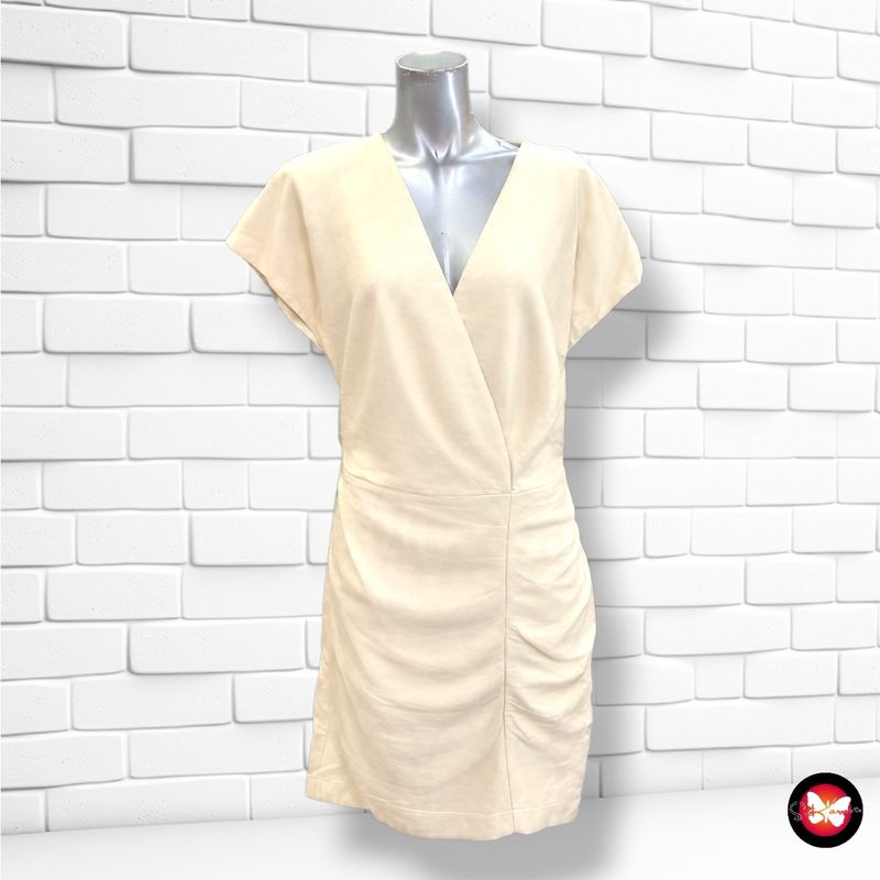 **HOY** Vestido de piel sintética SIMONA CORSELLINI color Crema Talla 40