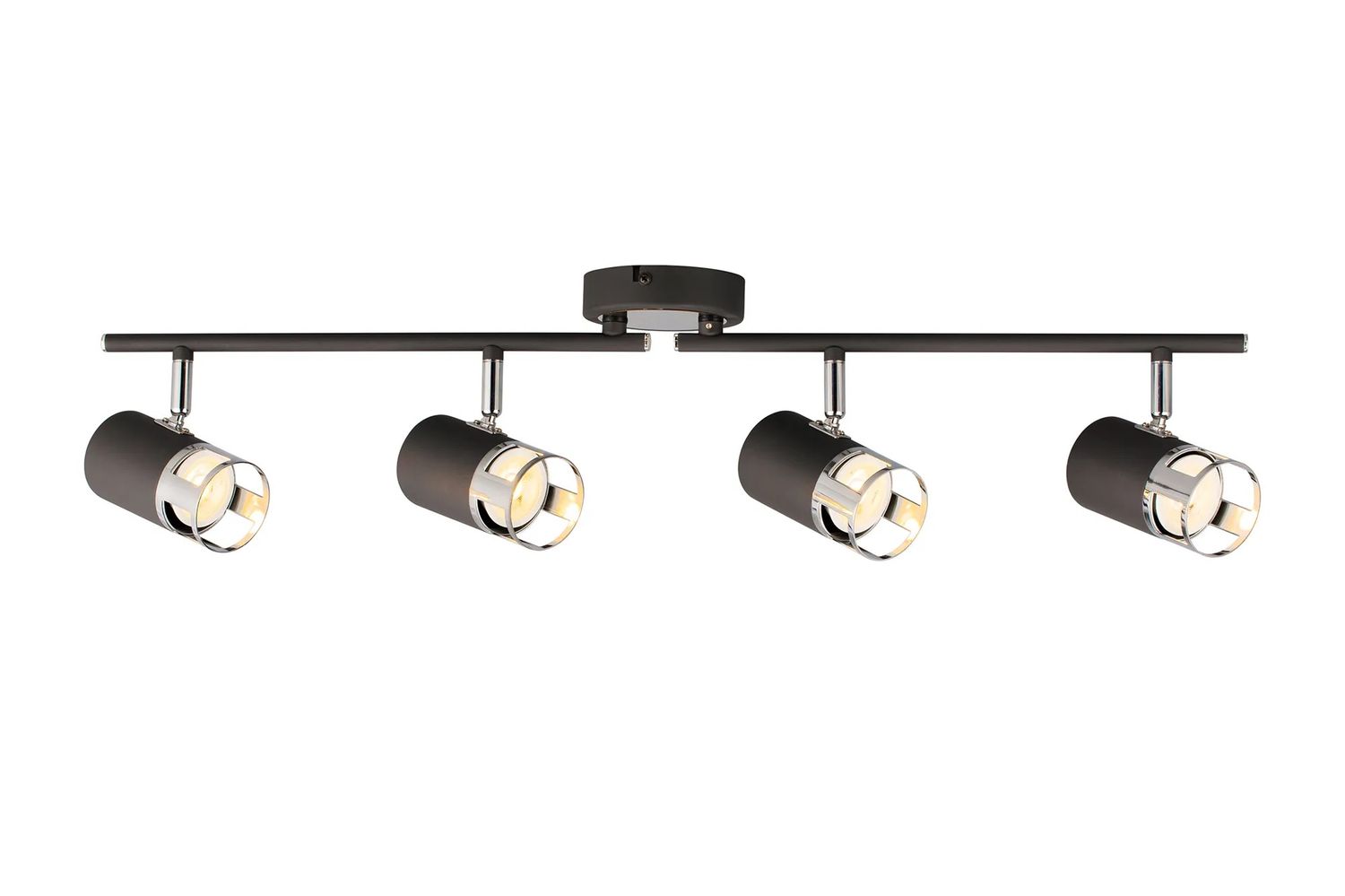 DIEX Deckenleuchte linear 4 x GU10, Graphit / Chrome poliert