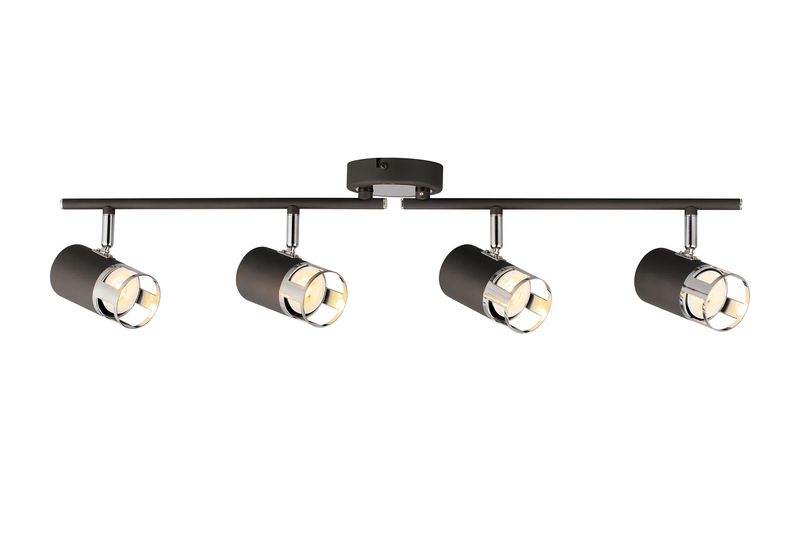 DIEX Deckenleuchte linear 4 x GU10, Graphit / Chrome poliert