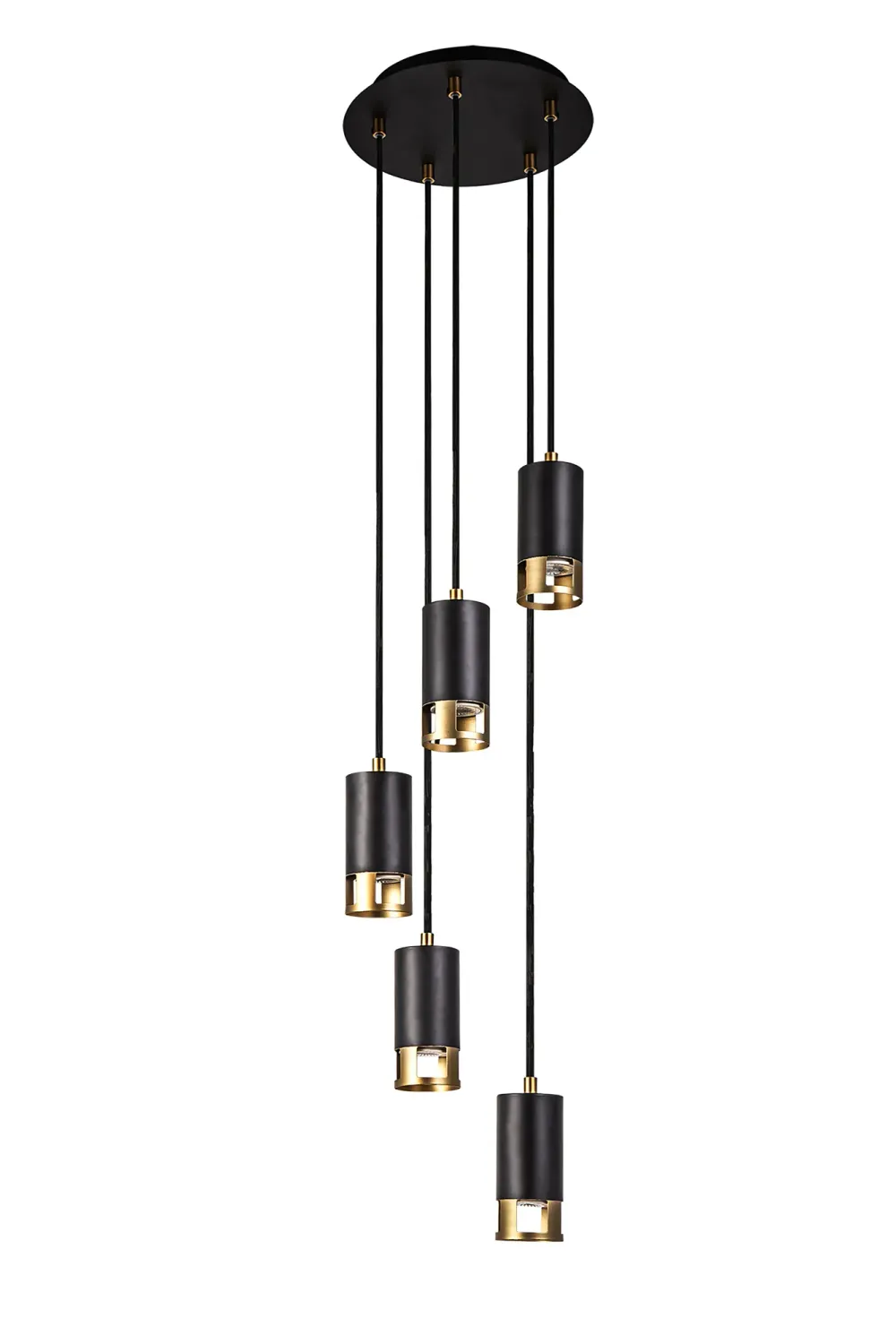 DIEX Pendelleuchte 5 x GU10, Schwarz / Gold