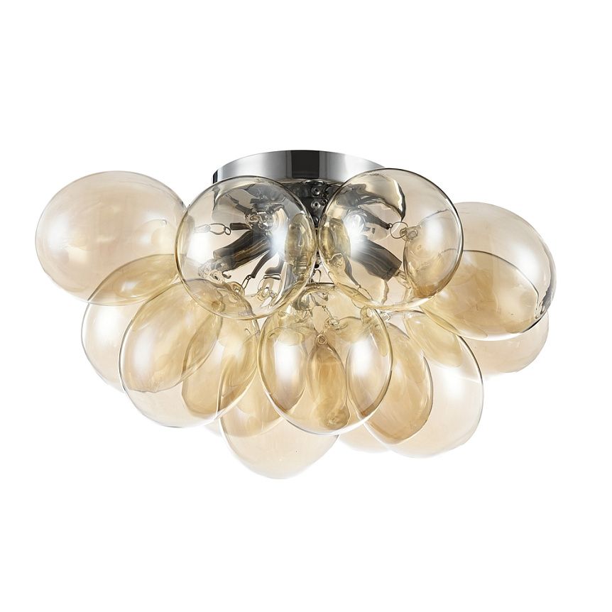 BALBO Deckenleuchte 4xG9, Nickel / Glas Cognac