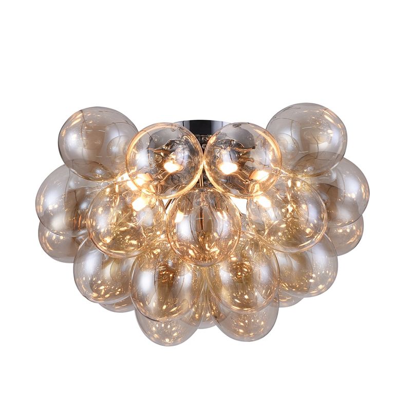 BALBO Deckenleuchte 8xG9, Nickel / Glas Cognac