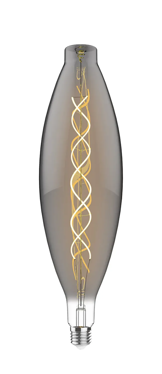 LED-Lampe Style I, E27 4W, 2100K Extra Warmweiß, 200 lm, Rauchfarbenes Glas, DIMMBAR