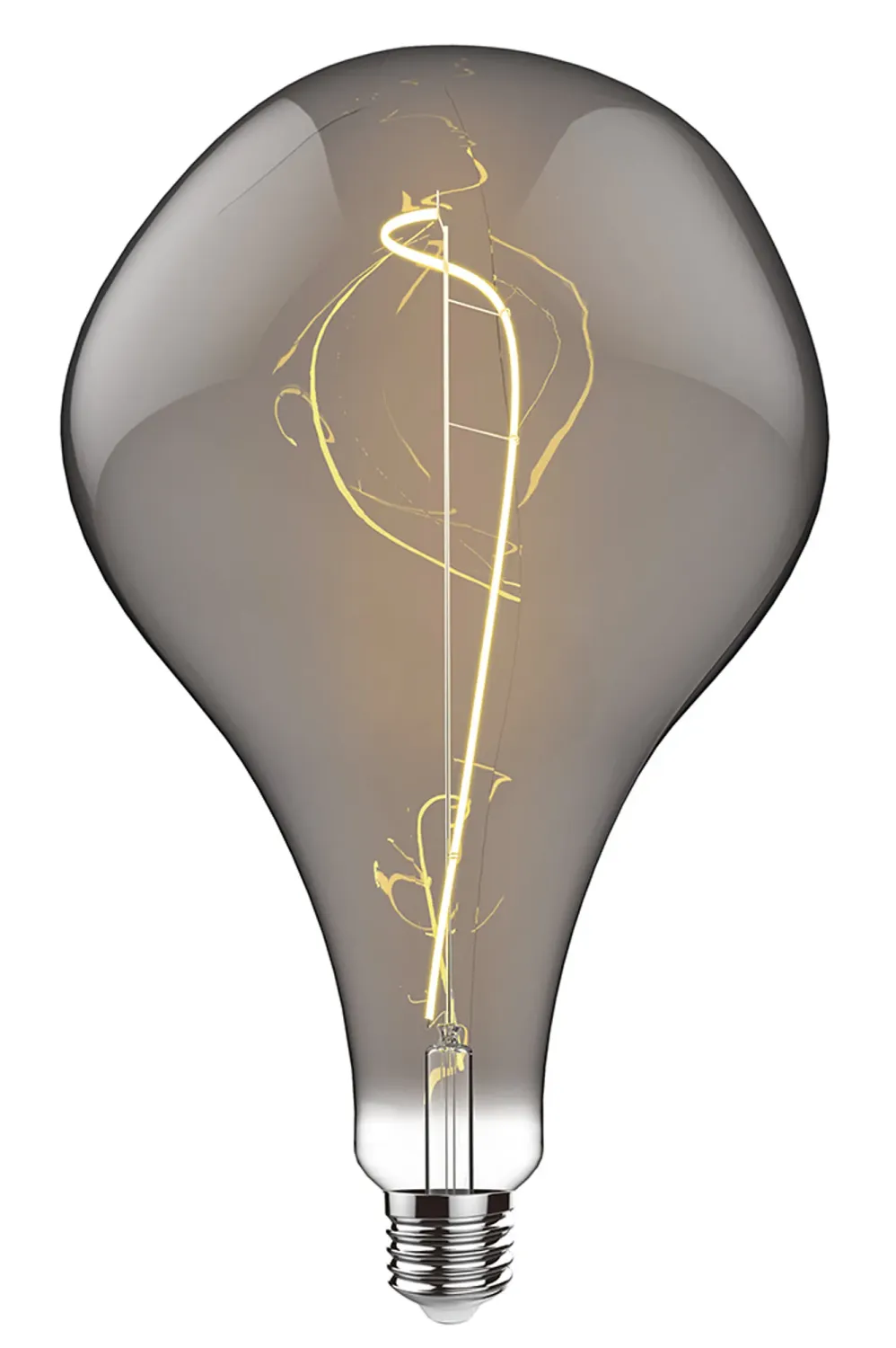 LED-Lampe Style D, E27 4W, 2100K Extra Warmweiß, 200 lm, Rauchfarbenes Glas, DIMMBAR
