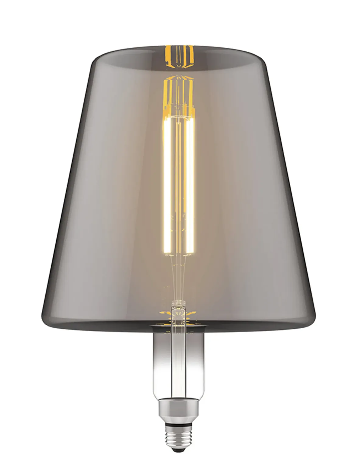 LED-Lampe Style L, E27 4W, 2100K Extra Warmweiß, 200 lm, Rauchfarbenes Glas, DIMMBAR