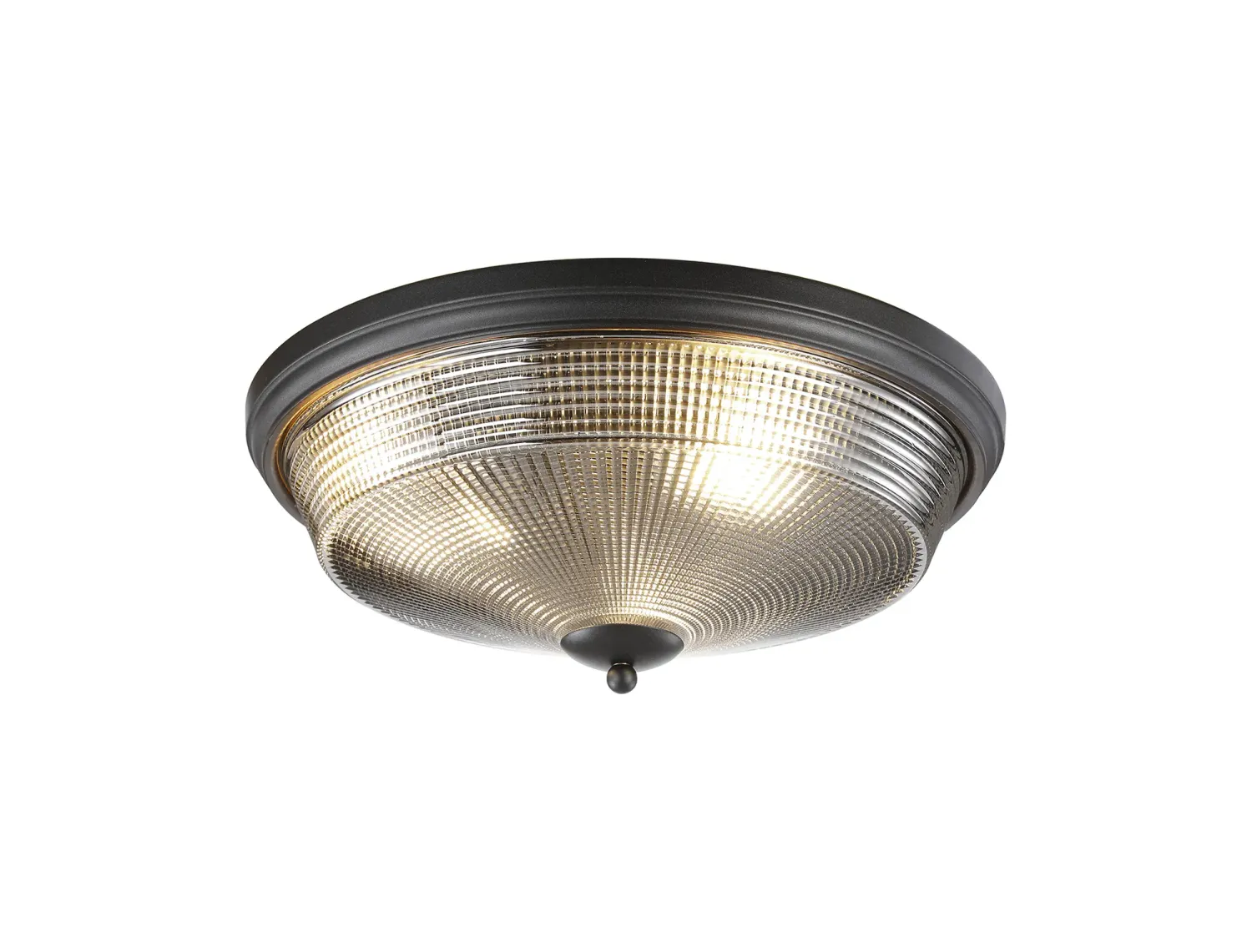 AICH Deckenleuchte 3 x E27, Satinschwarz / Rauchfarbenes Glas