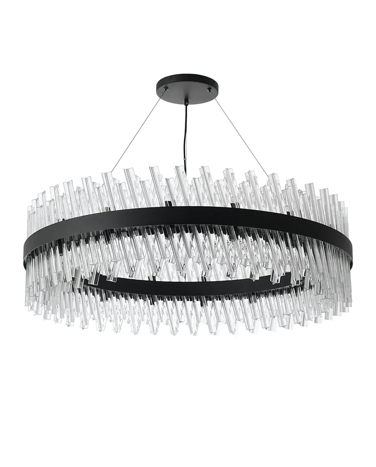 BRAUNAU Pendelleuchte Ø100, 32 x G9, Satinschwarz / Klares Glas