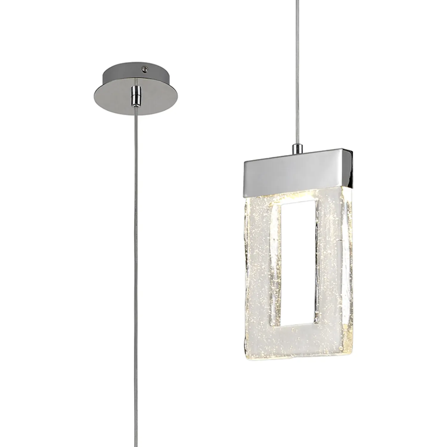 QUELLE Pendelleuchte 1 x 4,5W LED, 148lm, 3000K, Chrom poliert / Klares Glas