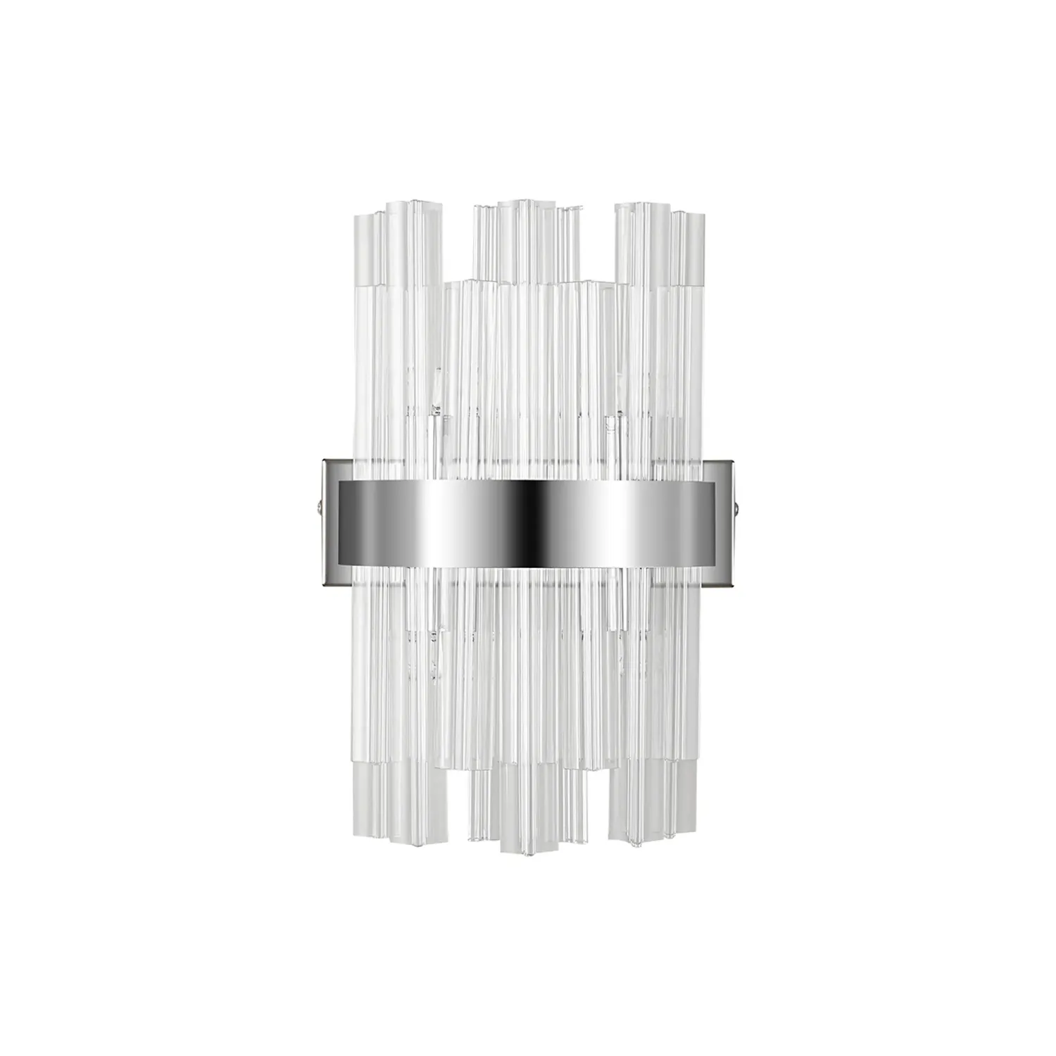 BRAUNAU Wandleuchte, 4 x G9, Nickel poliert / Klares Glas