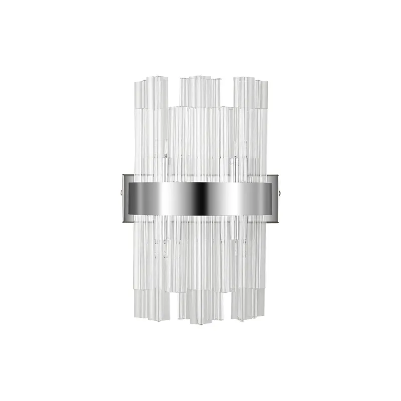 BRAUNAU Wandleuchte, 4 x G9, Nickel poliert / Klares Glas