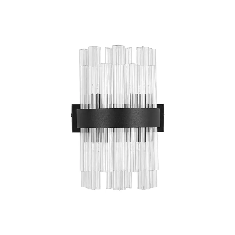 BRAUNAU Wandleuchte, 4 x G9, Satinschwarz / Klares Glas