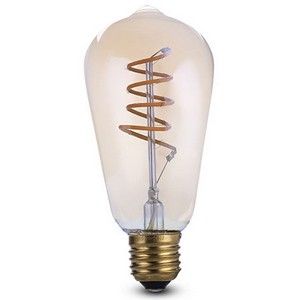 LED-Lampe E27 / ST64 4W, 1800K Extra Warmweiß, 200lm, Bernstein Glas