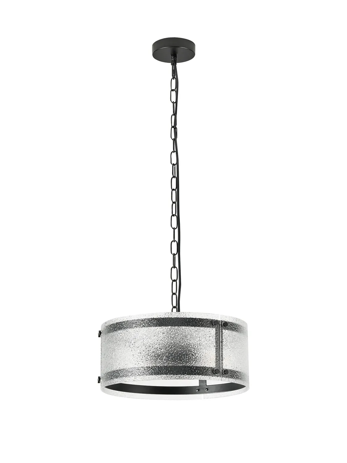 FLOING 35cm Pendelleuchte, 2 x E27, Schwarz matt / Gesätes klares (E) Glas