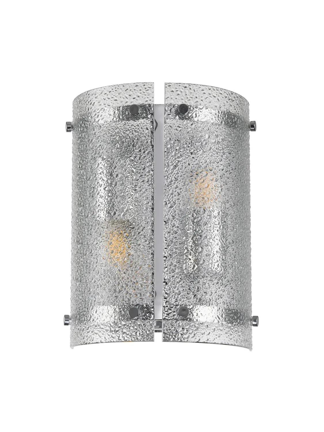 FLOING Wandleuchte, 2 x E27, Chrome / Gesätes klares (E) Glas