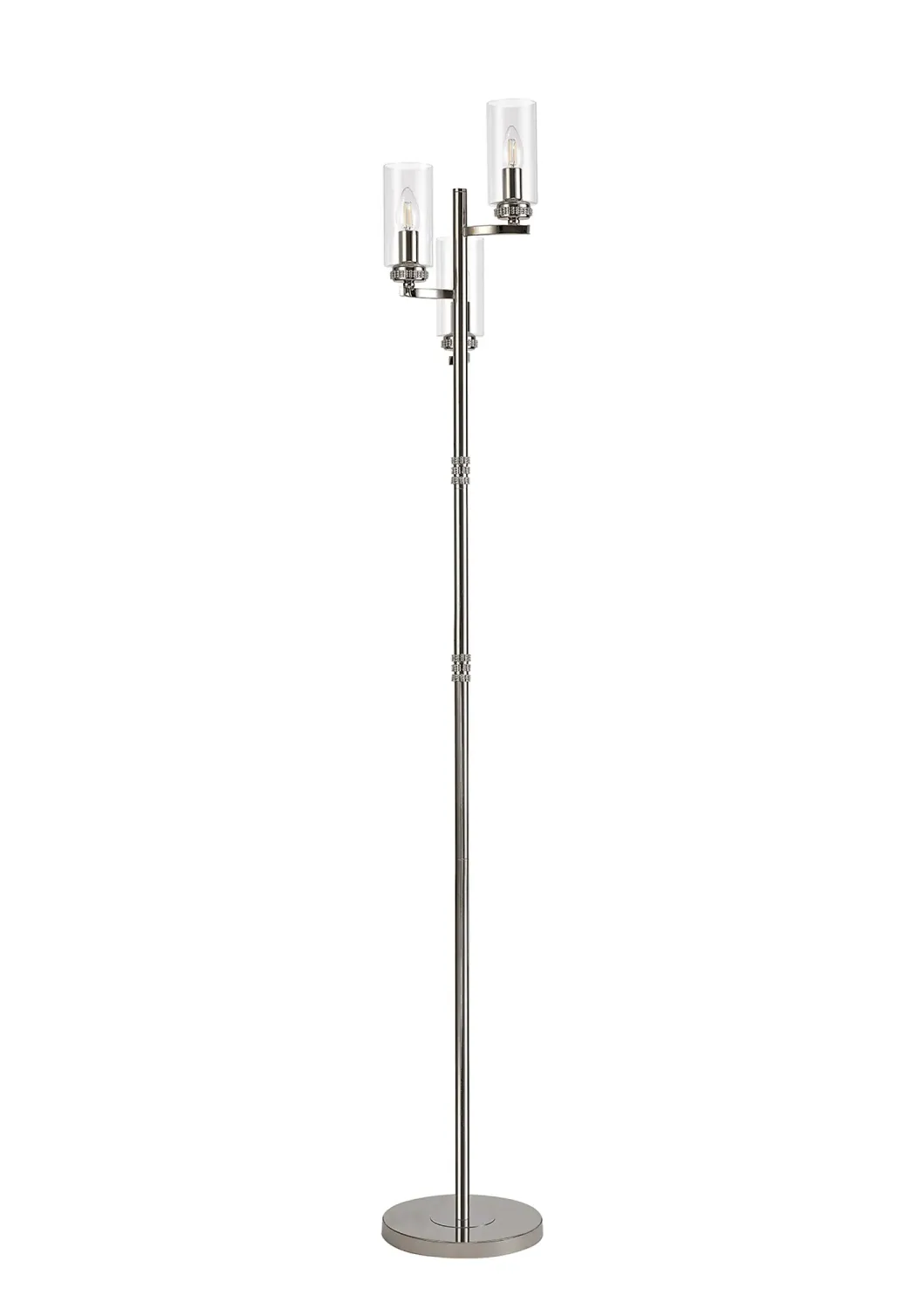 AFRITZ Stehleuchte, 3 x E14, Nickel poliert