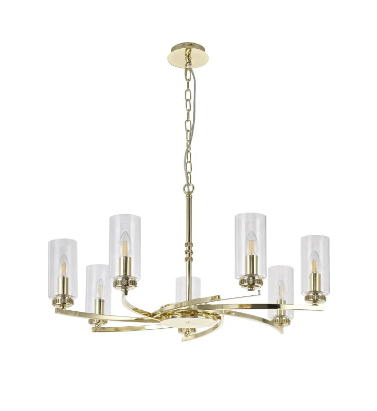 AFRITZ 76cm Pendel- oder Deckenleuchte, 7 x E14, Poliertes Gold