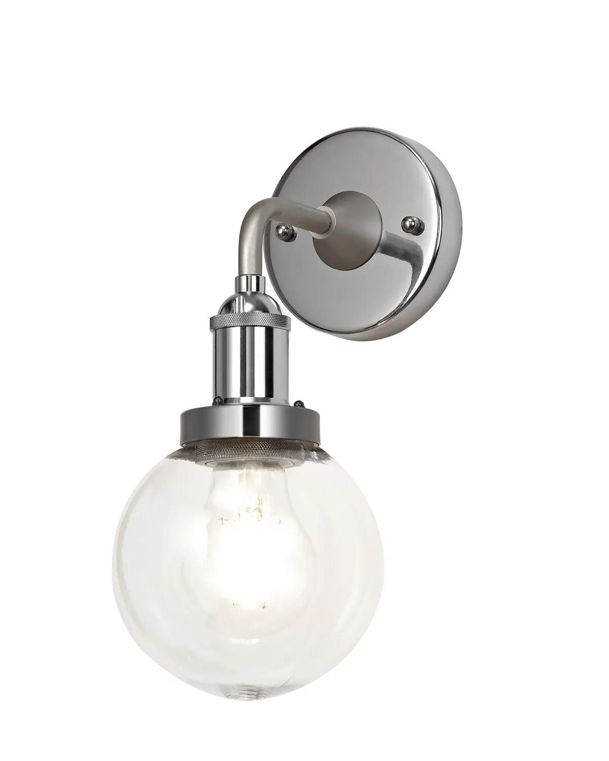 WELS Außenwandleuchte IP65, 1 x E27, Titanium Sliber / Chrome