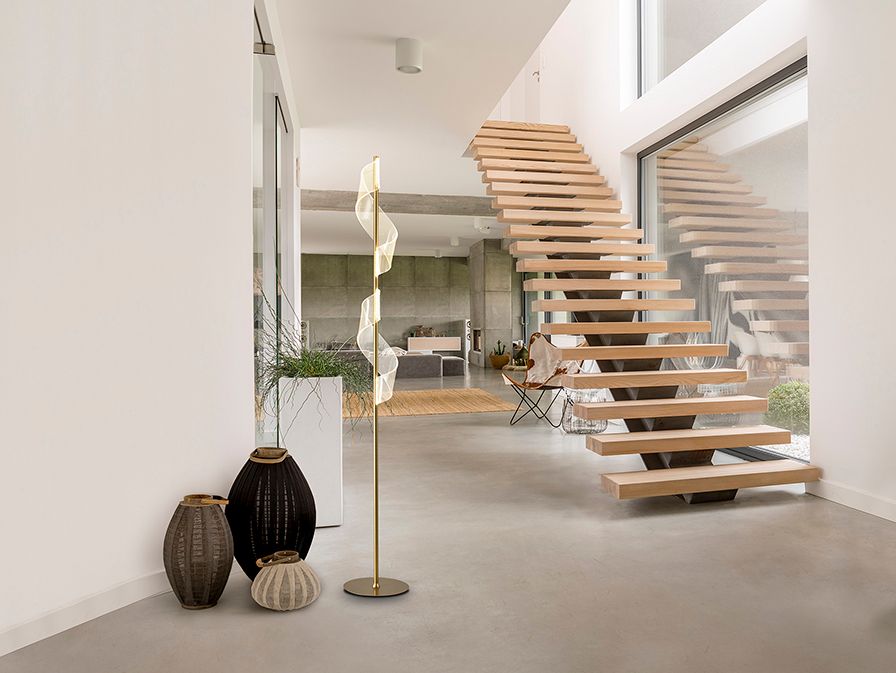 VELAS Stehleuchte 18W LED, 3000K, 1150lm, Gold matt