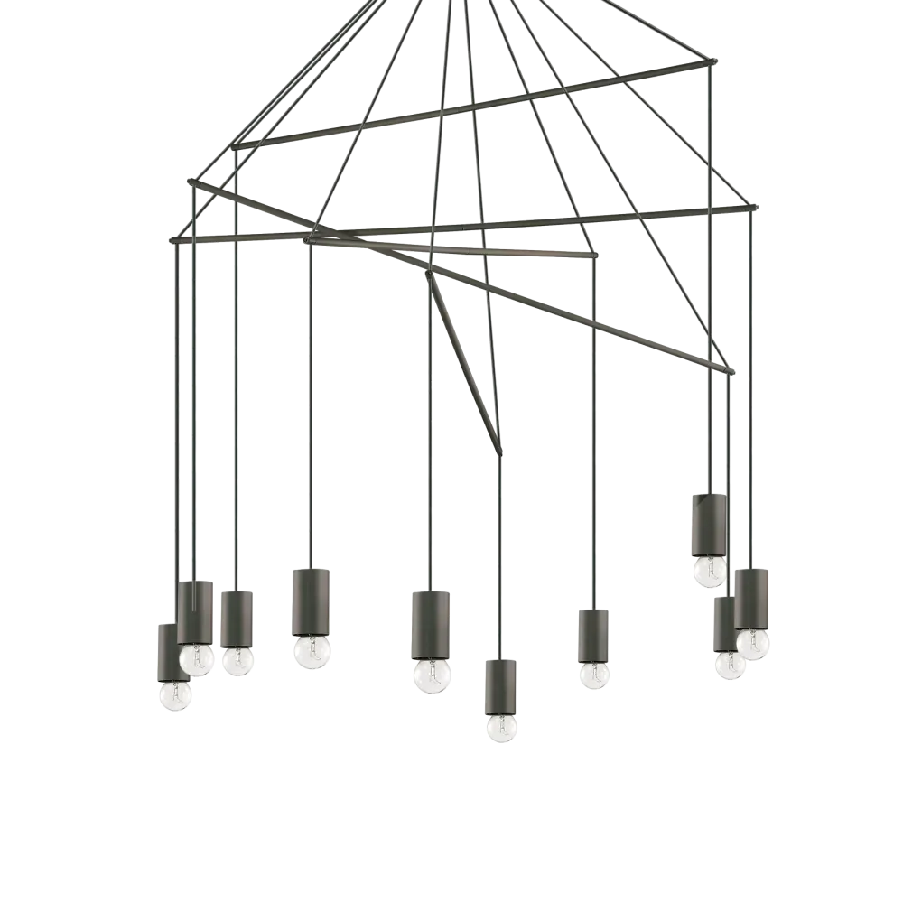POP sp10 Pendelleuchte  10 x E27,  Schwarz
