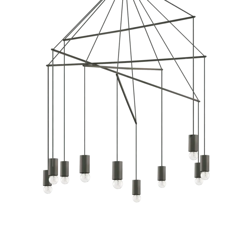 POP sp10 Pendelleuchte  10 x E27,  Schwarz